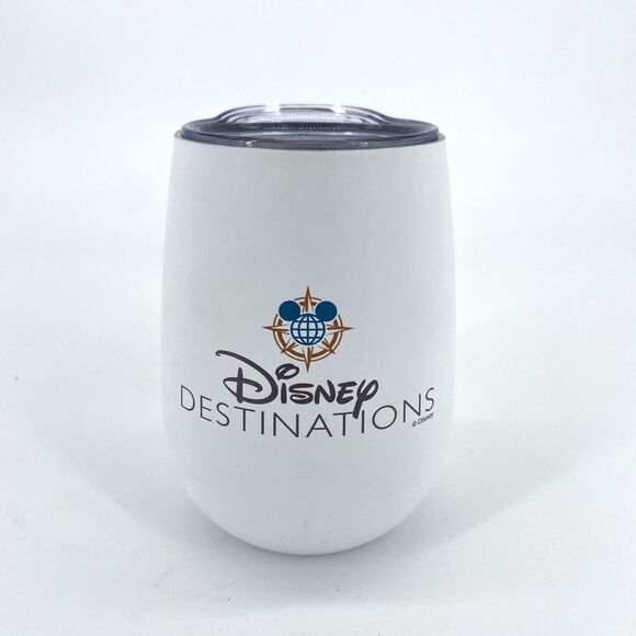 Disney Destinations Stemless Wine Glass Insulated Cup Mug White - Picture 1 of 6